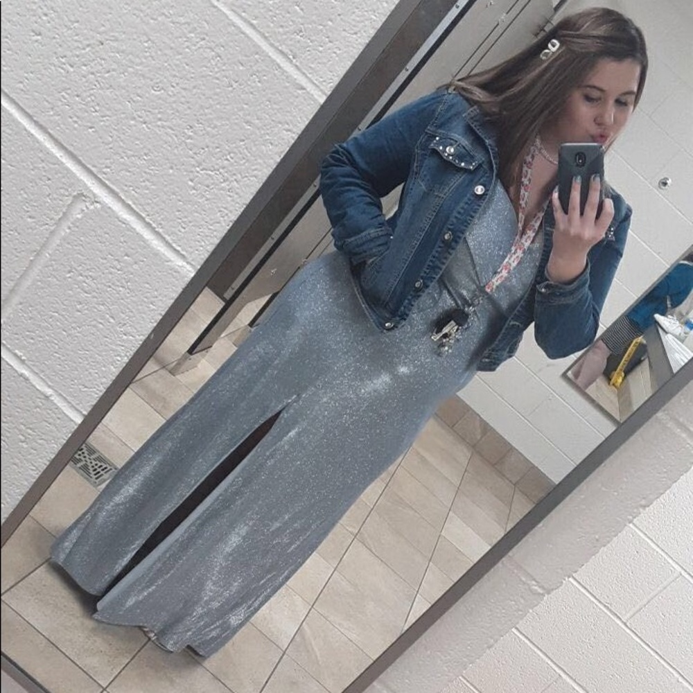 Camille La Vie Silver Prom Dress